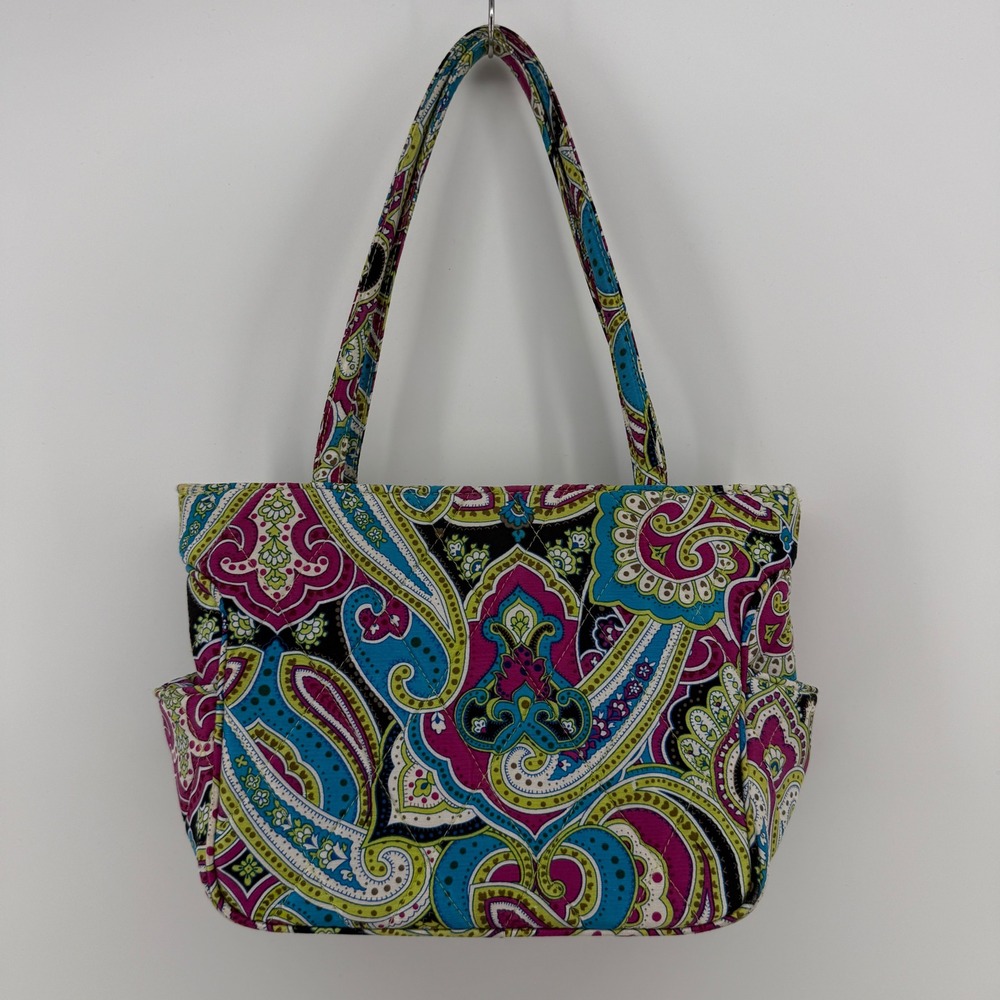 Vera Bradley Tutti Frutti Tote Bag Retired Paisley Quilted Shoulder Purse